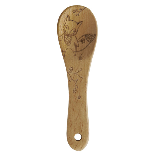 Talisman Designs Laser Etched Beechwood Mini Spoon, Woodland Collection, Fox