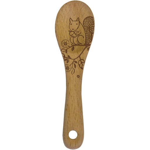 Talisman Designs Laser Etched Beechwood Mini Spoon, Woodland Collection, Squirrel