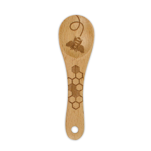 Talisman Designs Laser Etched Beechwood Mini Spoon, Honey Bee Collection