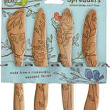 Talisman Designs Beechwood Spreaders, Nature Collection, Set of 4