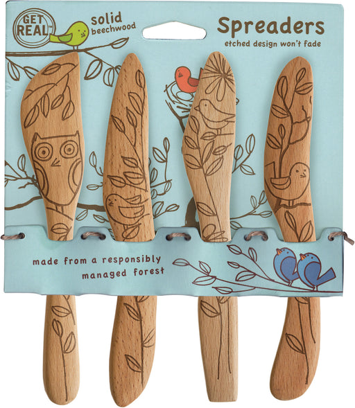 Talisman Designs Beechwood Spreaders, Nature Collection, Set of 4