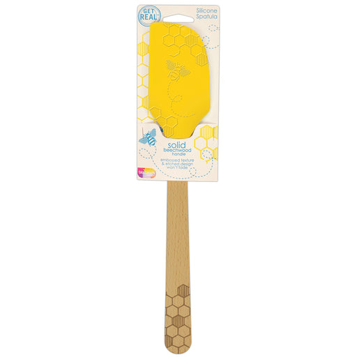 Talisman Designs Beechwood Large Silicone Spatula, Honey Bee Collection, Set of 1, Yellow