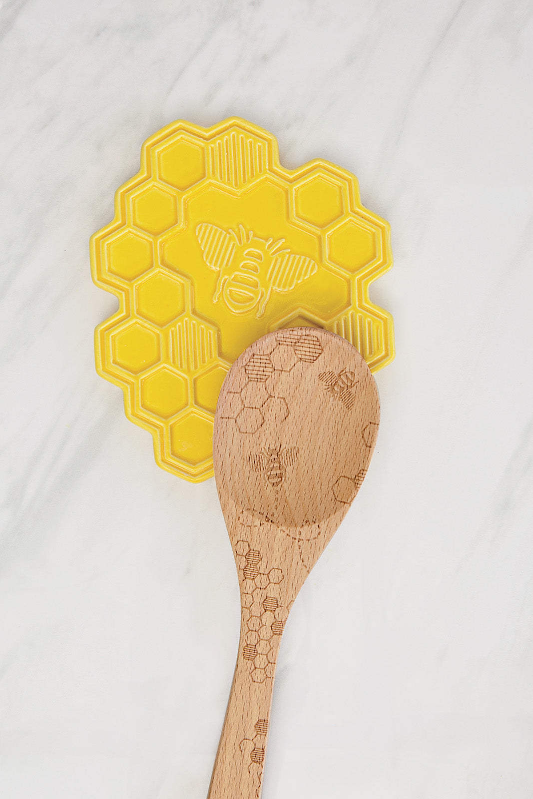Talisman Designs Ceramic Spoon Rest, Honey Bee Collection, Yellow