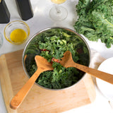 Talisman Designs Laser Etched Beechwood Salad Serving Set, Honey Bee Collection, Set of 2