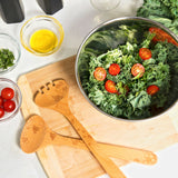 Talisman Designs Laser Etched Beechwood Salad Serving Set, Honey Bee Collection, Set of 2