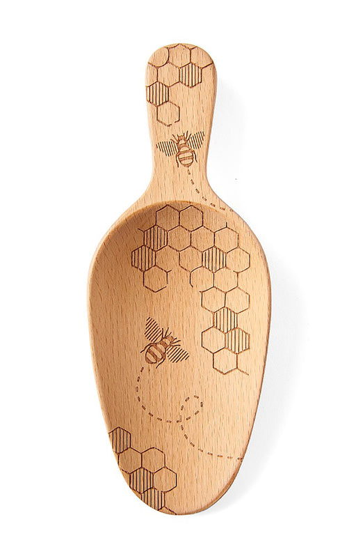 Talisman Designs Laser Etched Beechwood Large Scoop, Honey Bee Collection