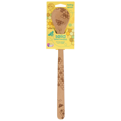 Talisman Designs Laser Etched Beechwood Tasting Spoon, Honey Bee Collection