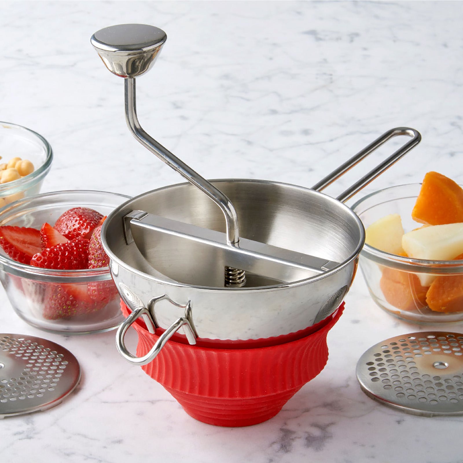 Talisman Designs Stainless Steel Jam and Food Mill, Red