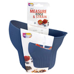 Talisman Designs 2-in-1 Measure Rinse & Strain for Grains, Fruit, and Beans, 2 Cups, Dark Blue