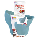 Talisman Designs 2-in-1 Measure Rinse & Strain for Grains, Fruit, and Beans, 2 Cups, Light Blue