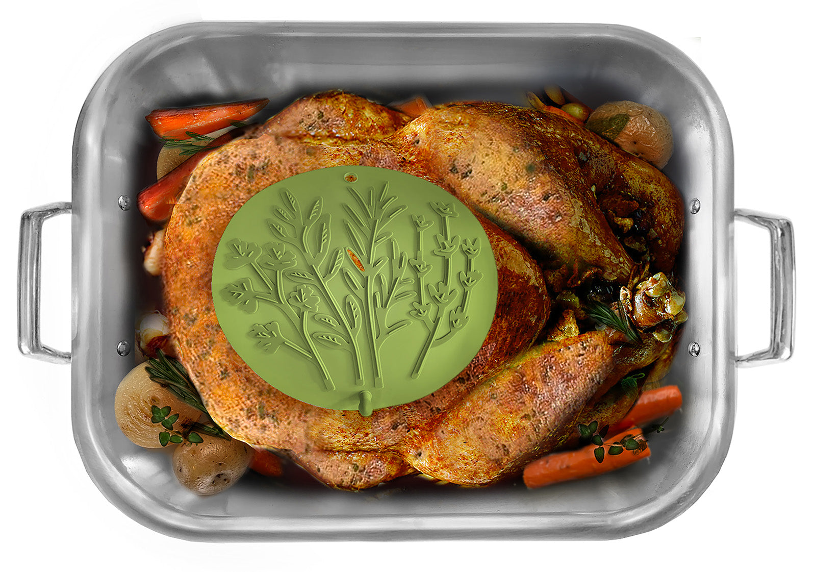 Talisman Designs Silicone Steamer & Roasting Shields, Set of 2, Green