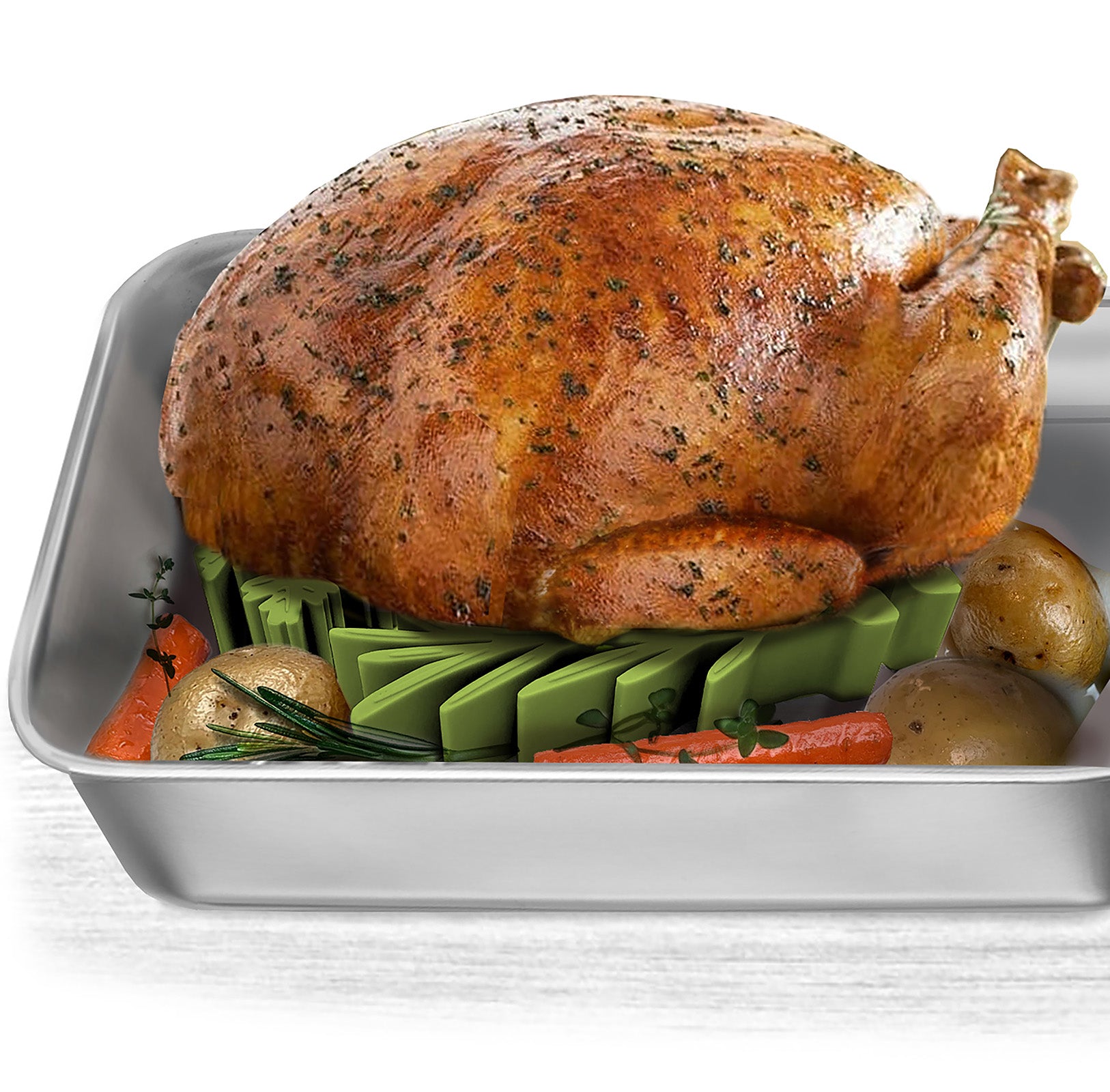 Talisman Designs Silicone Multi-Use Oven and Pressure Cooker Roasting Racks, Set of 4, Green