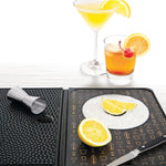 Talisman Designs Multi-Use Cocktail Bar & Drink Dispenser Mat, 9x12 inch , Black