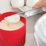 Talisman Designs Bacon Bin Silicone Grease Container with Strainer, 1 cup, Red