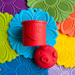 Talisman Designs Bacon Bin Silicone Grease Container with Strainer, 1 cup, Red