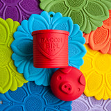 Talisman Designs Bacon Bin Silicone Grease Container with Strainer, 1 cup, Red