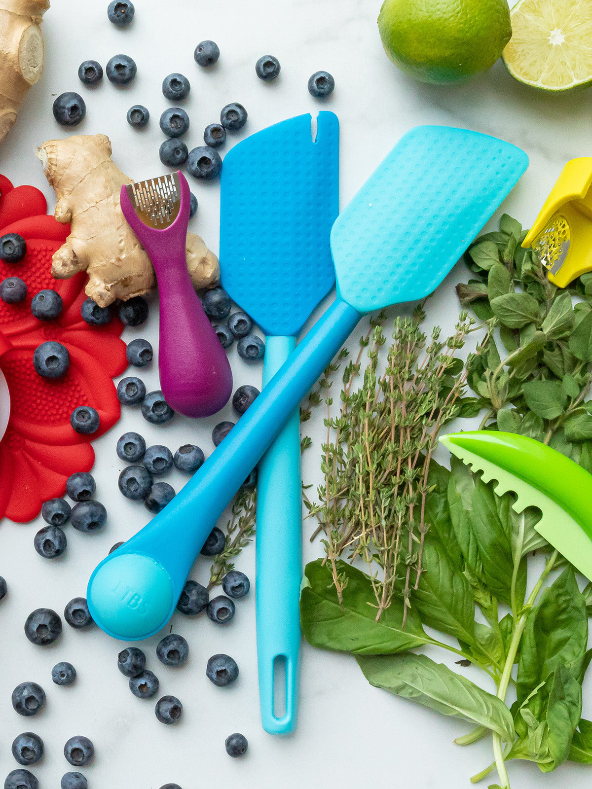 Talisman Designs 2-in-1 Cookie Scoop Spatula, Blue