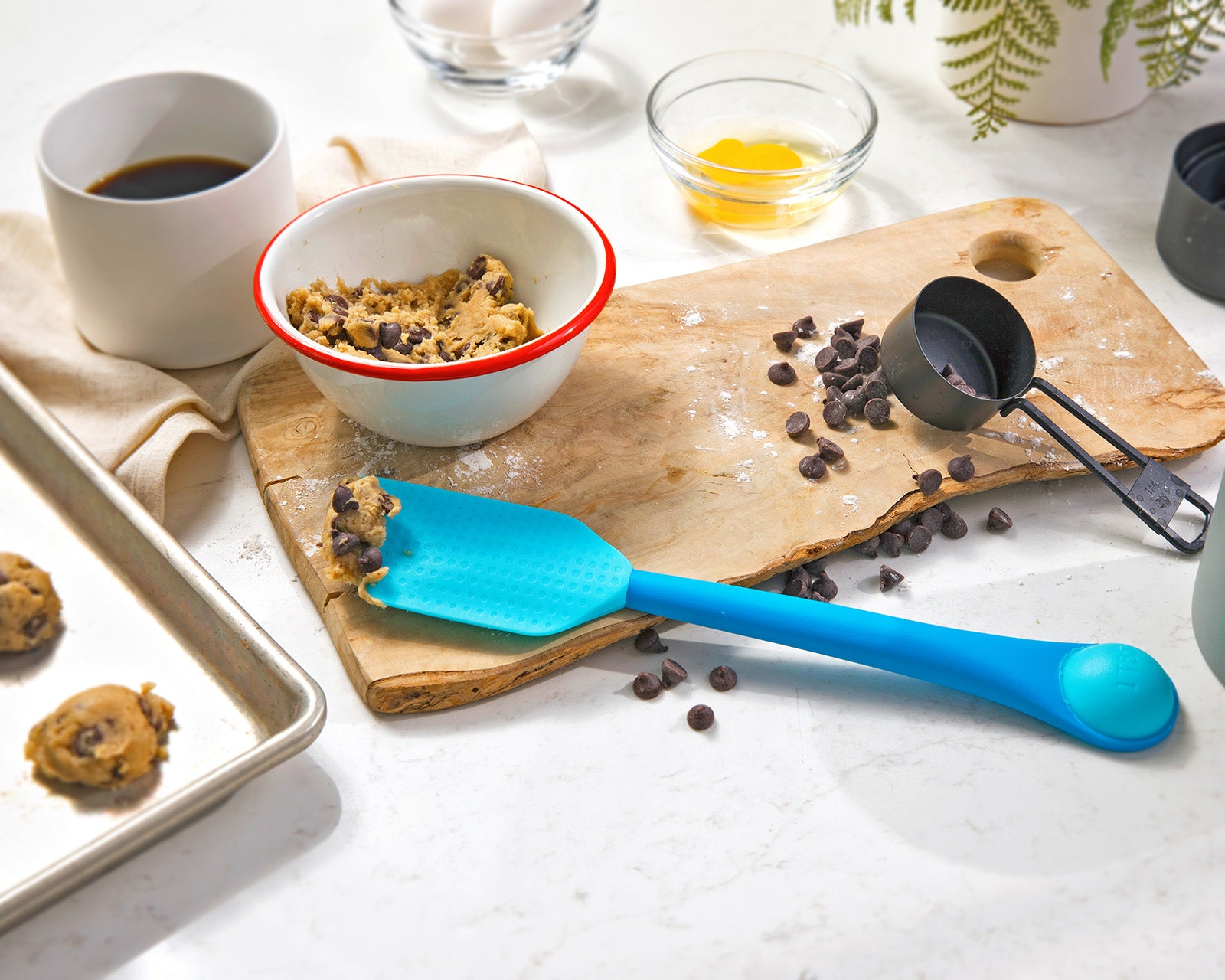 Talisman Designs 2-in-1 Cookie Scoop Spatula, Blue