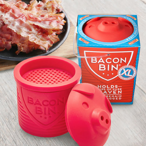 Talisman Designs Silicone Bacon Bin XL Grease Container, 2 cup, Set of 1, Red