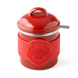Talisman Designs Enamel Coated Metal Bacon Bin Grease Container, 1 cup, Red