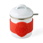 Talisman Designs Enamel Coated Metal Bacon Bin Grease Container, 1 cup, White