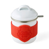 Talisman Designs Enamel Coated Metal Bacon Bin Grease Container, 1 cup, White