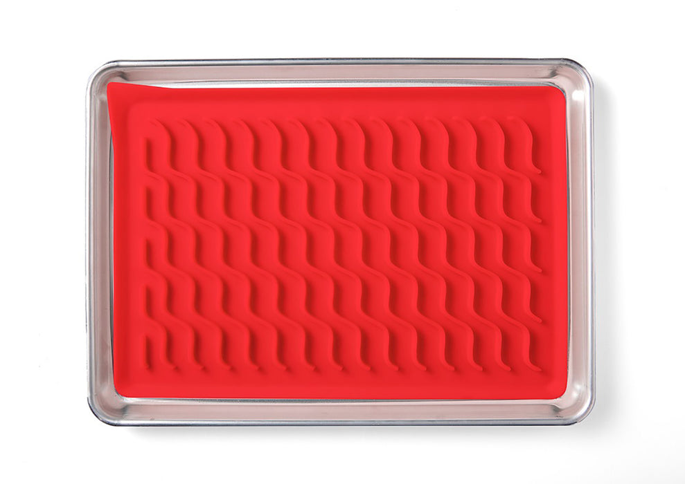 Talisman Designs Silicone Oven-Safe Bacon Mat, 11x17 inches, Red