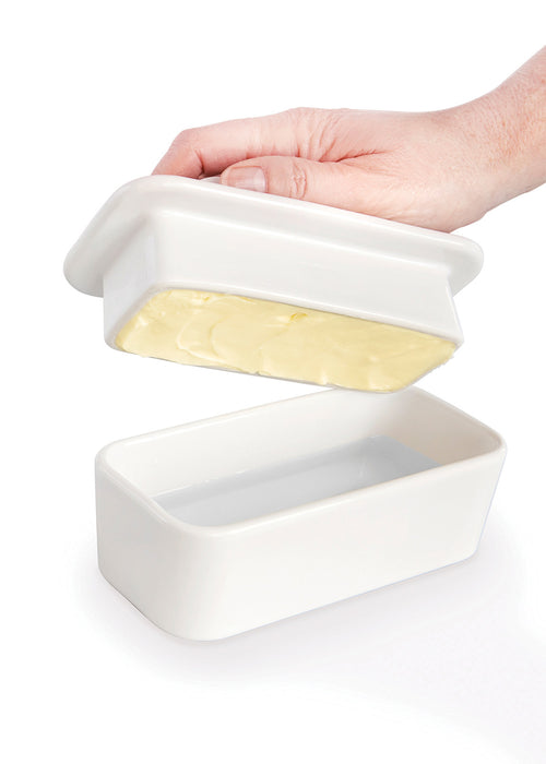 Talisman Designs Ceramic Butter Keeper, White