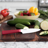 Kyocera INNOVATIONwhite® 4.5-Inch Ceramic Utility Knife, White Blade with Non-Slip Red Handle