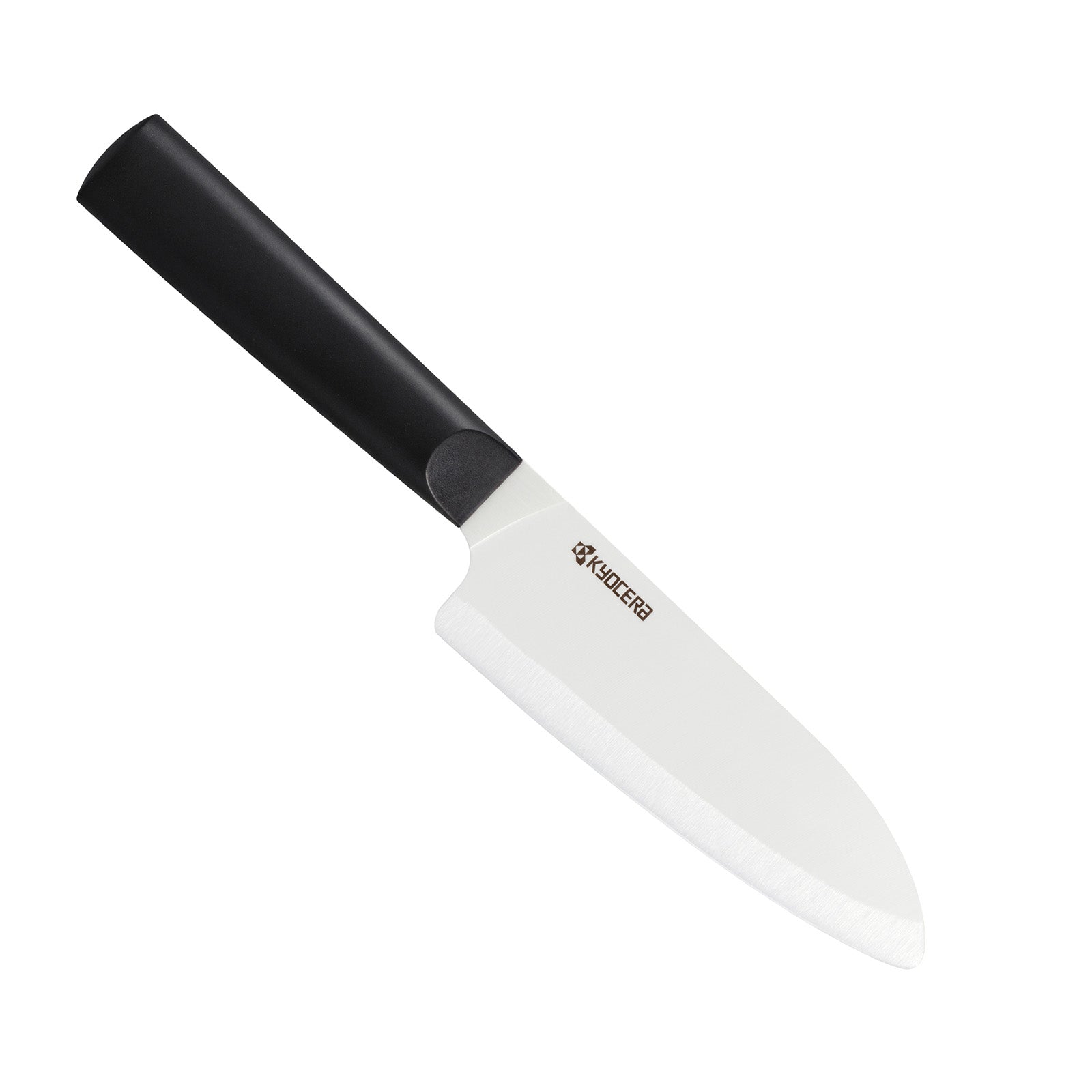 Kyocera INNOVATIONwhite® 5.5-Inch Ceramic Santoku Knife, White Blade with Non-Slip Black Handle