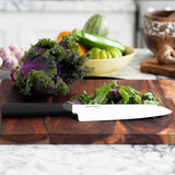 Kyocera INNOVATIONwhite® 6-Inch Ceramic Santoku Chef's Knife, White Blade with Non-Slip Black Handle