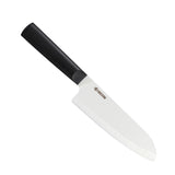 Kyocera INNOVATIONwhite® 6-Inch Ceramic Santoku Chef's Knife, White Blade with Non-Slip Black Handle