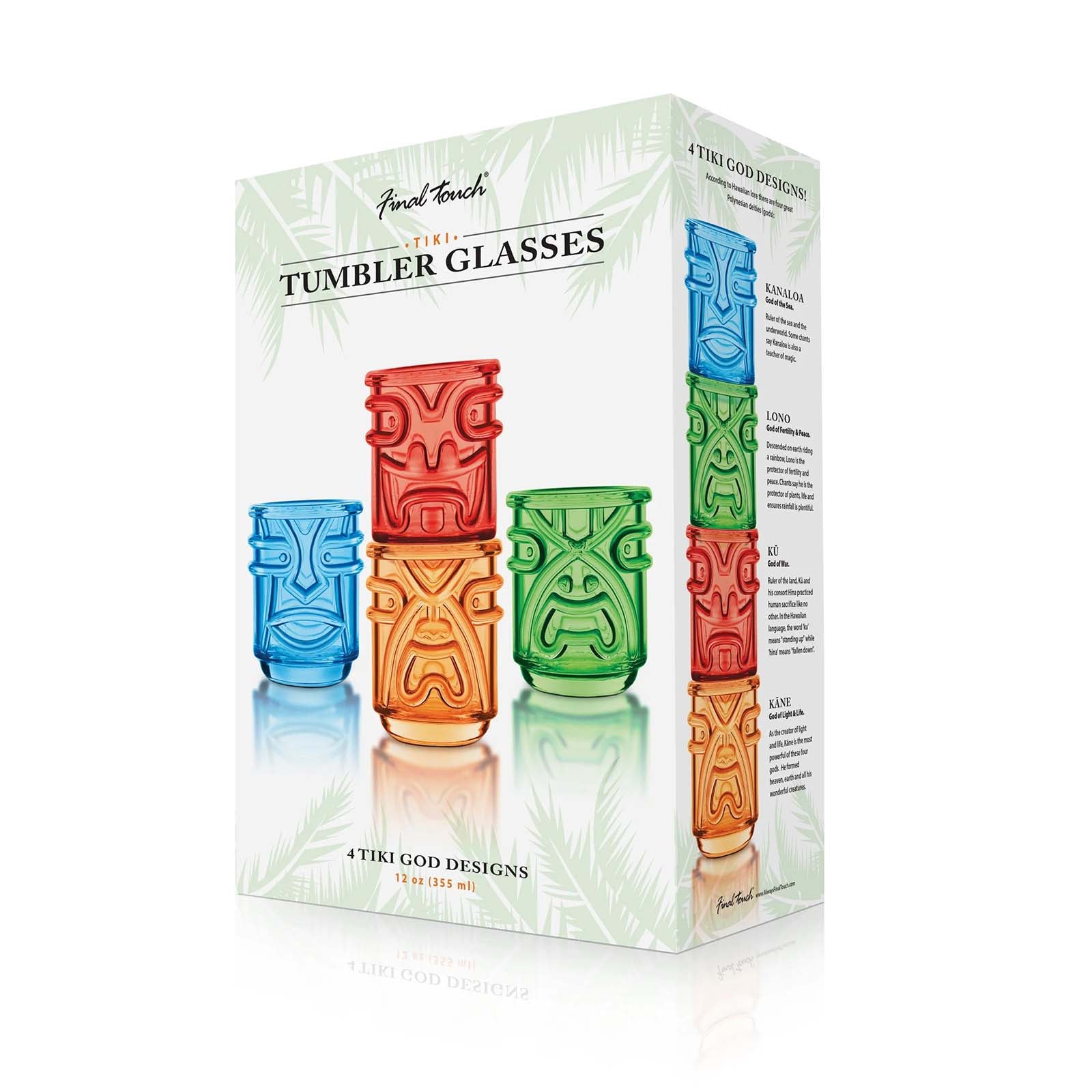 Final Touch Tiki Tumbler Glasses, Set of 4