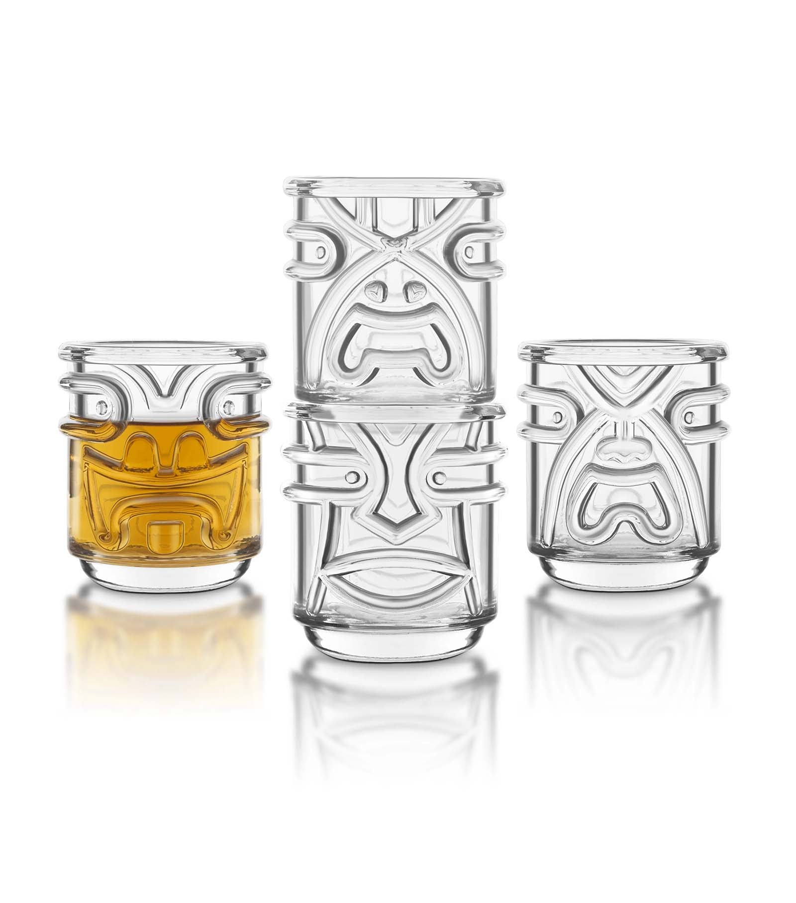 Final Touch Tiki Tumbler Glasses, Set of 4, Clear