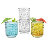 Final Touch Tiki Tumbler Glasses, Set of 4, Clear