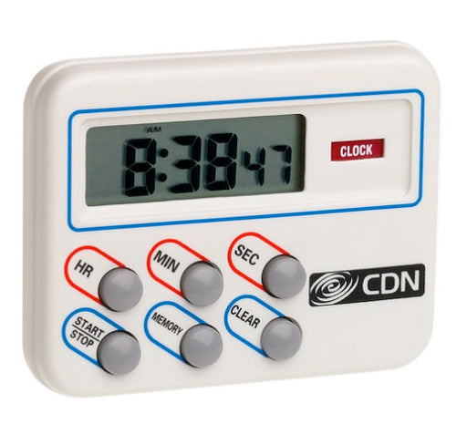 CDN TM8 Digital Cooking Timer and Clock, White