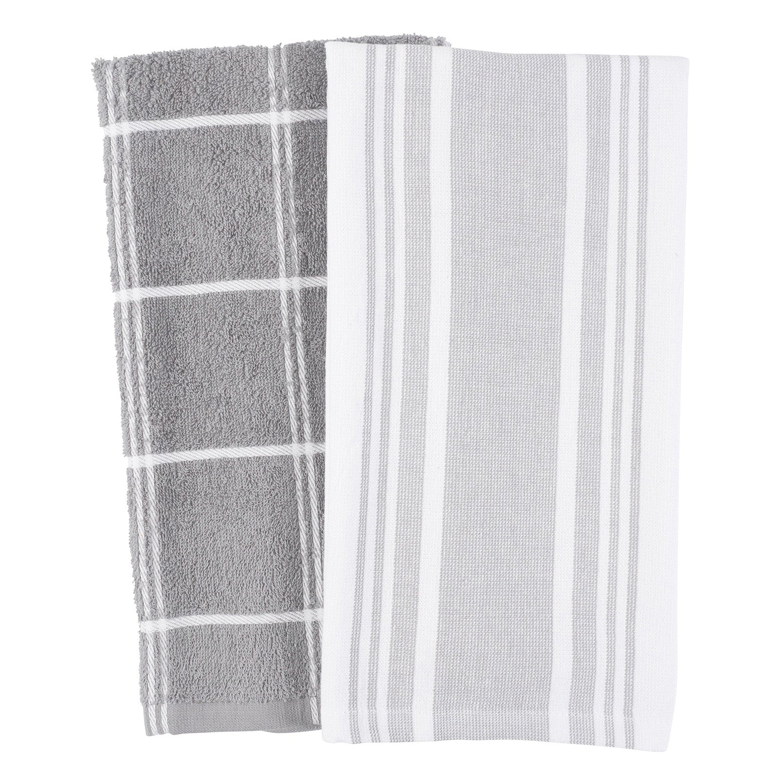 KAF Home Cat Cora Terry Kitchen Towels, Set of 2, Gray