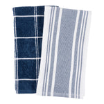KAF Home Cat Cora Terry Kitchen Towels, Set of 2, Navy