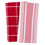 KAF Home Cat Cora Terry Kitchen Towels, Set of 2, Red