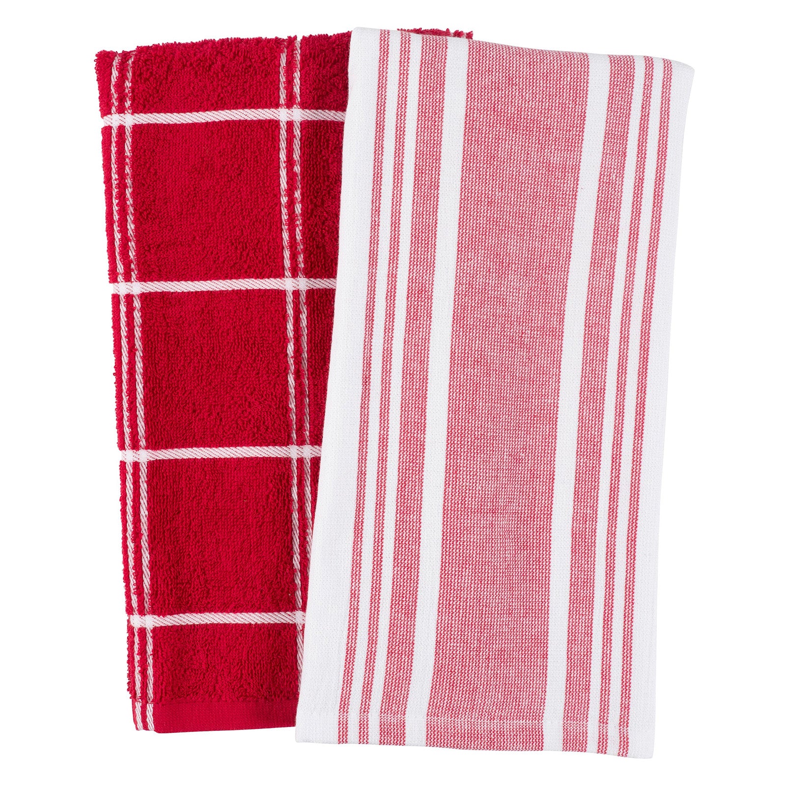 KAF Home Cat Cora Terry Kitchen Towels, Set of 2, Red