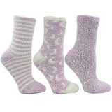 Aromasoles Essential Oil Infused Warm Cozy Slipper Socks, 3 Pack, Lavender Infused