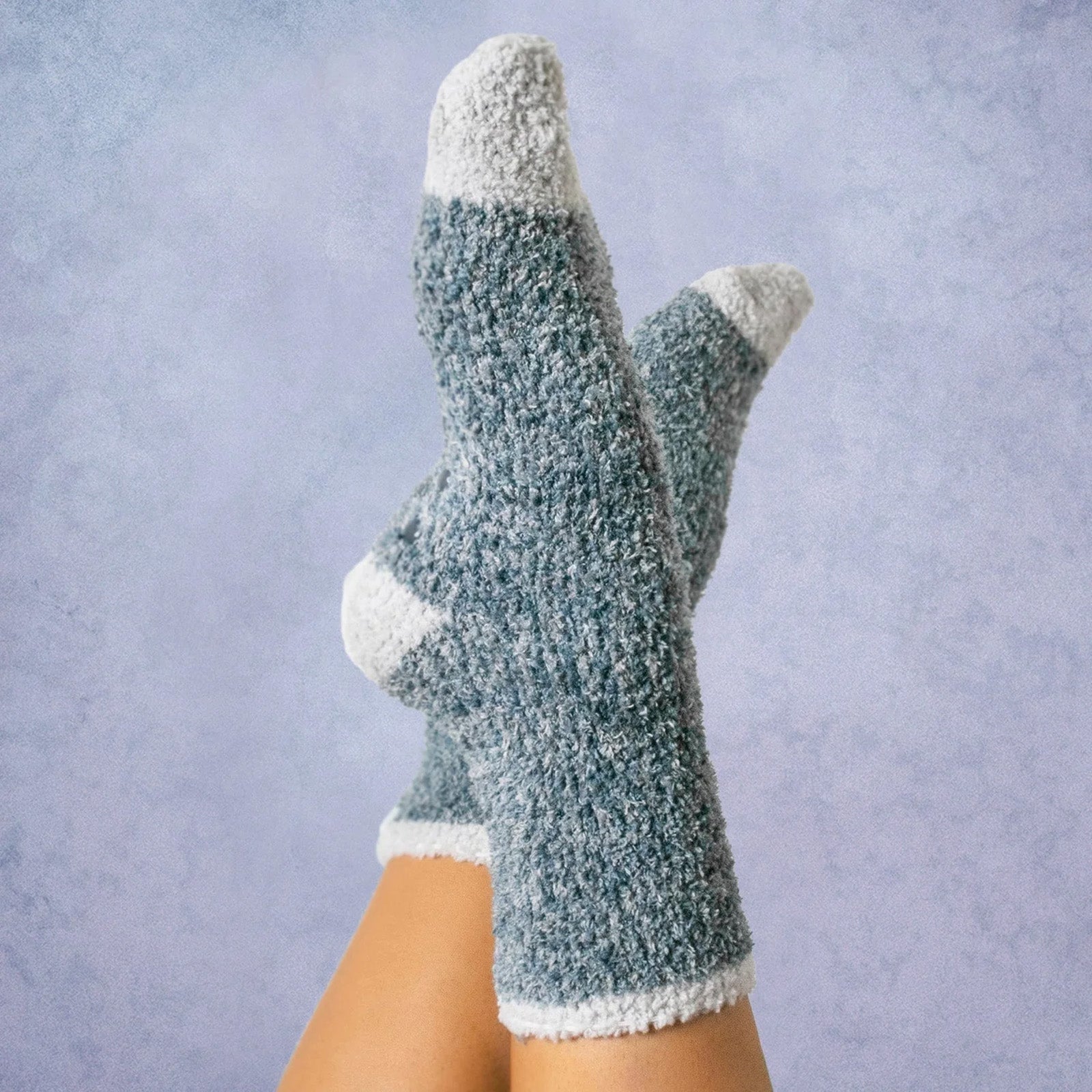 Aromasoles Essential Oil Infused Warm Cozy Slipper Socks, 3 Pack, Mint