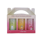 Aromasoles Metro Mixer Gift Set, 3 Pairs Ladies Rose & Shea Butter Infused Slipper Socks