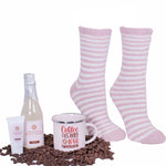 Aromasoles Coffee Lovers Spa Gift Set with Socks, Body Wash, Mug