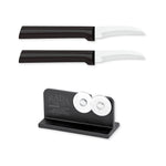 Rada Cutlery 2.38-Inch Granny Paring Knife Set of 2, Black Handles & Quick Edge Knife Sharpener