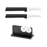 Rada Cutlery 2.38-Inch Granny Paring Knife Set of 2, Black Handles & Quick Edge Knife Sharpener