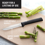Rada Cutlery 3.25-Inch Regular Paring Knife Set of 2, Black Handles & Quick Edge Knife Sharpener
