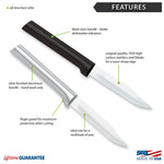 Rada Cutlery 3.25-Inch Regular Paring Knife Set of 2, Black Handles & Quick Edge Knife Sharpener
