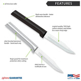 Rada Cutlery 3.25-Inch Regular Paring Knife Set of 2, Black Handles & Quick Edge Knife Sharpener