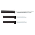 Rada Cutlery 3.25-Inch Regular Paring Knife & 5-Inch Tomato Slicer Stainless Steel Serrated Blade, Black Handles